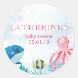 Onder het Zee Baby shower Stickers