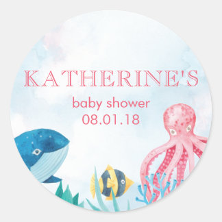 Onder het Zee Baby shower Stickers