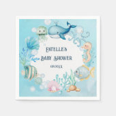 Onder het Zee Baby shower voor jongen Servet (Voorkant)