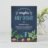 Onder het Zee | Baby shower voor paren Kaart (Staand voorkant)