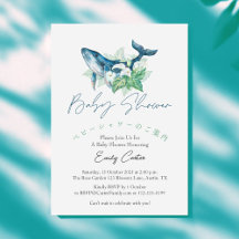 Onder het Zee Baby shower Waterverf Whale Floral