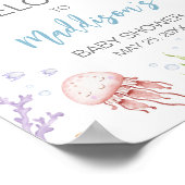 Onder het Zee Baby shower welkom Poster (Hoek)