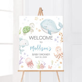 Onder het Zee Baby shower welkom Poster
