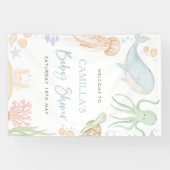 Onder het Zee Baby shower welkomstbord banner (Horizontaal)