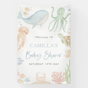 Onder het Zee Baby shower welkomstbord banner