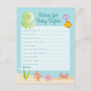 Onder het Zee Baby shower Woorden van Advies Kaart