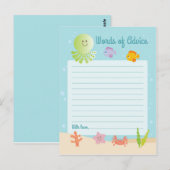 Onder het Zee Baby shower Woorden van Advies Kaart (Voorkant / Achterkant)