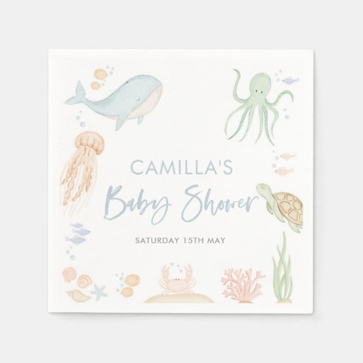 Onder het Zee Baby shower Zee Servet (Voorkant)