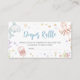 Onder het Zee Baby showers luier Raffle Informatiekaartje