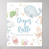 Onder het Zee Baby showers luier Raffle Poster (Voorkant)