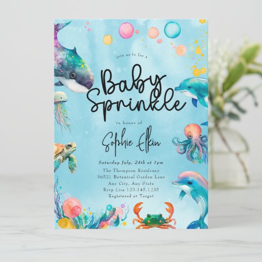 Onder het Zee | Baby-strooi Kaart (Staand voorkant)