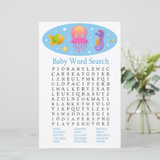 Onder het zee Baby word scramble game (Staand voorkant)