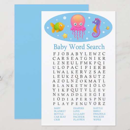 Onder het zee Baby word scramble game (Voorkant / Achterkant)