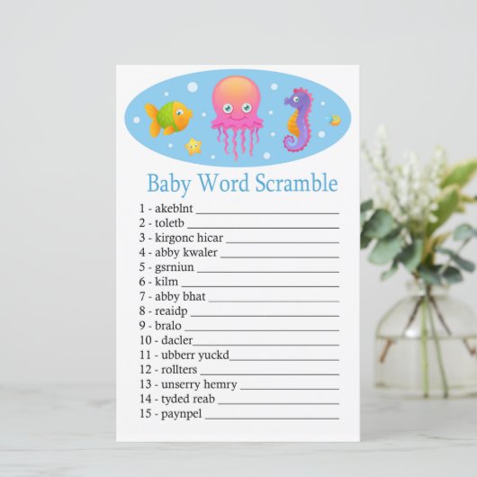 Onder het zee Baby word scramble game (Staand voorkant)