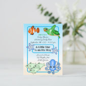 Onder het Zee | Baby Zee Scheppen Baby shower Briefkaart (Staand voorkant)