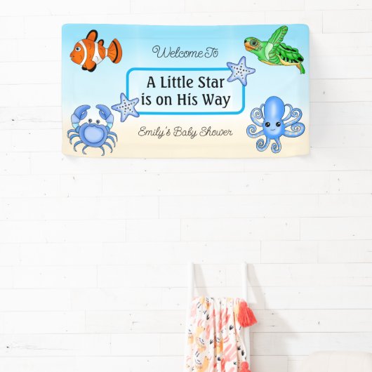 Onder het Zee | Baby Zee Scheppen Baby shower Spandoek (Insitu)