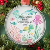 Onder het Zee Baby's eerste kerstversiering Metalen Ornament