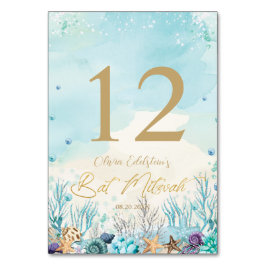Onder het Zee Beach Bat Mitswa 12e 13e verjaardag Kaart