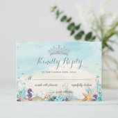 Onder het Zee Beach Sweet 16 Quinceañera Reageer RSVP Kaartje (Staand voorkant)