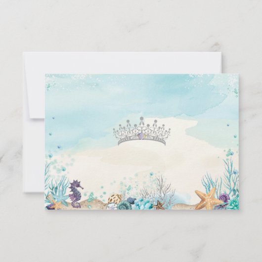 Onder het Zee Beach Sweet 16 Quinceañera Reageer RSVP Kaartje (Achterkant)