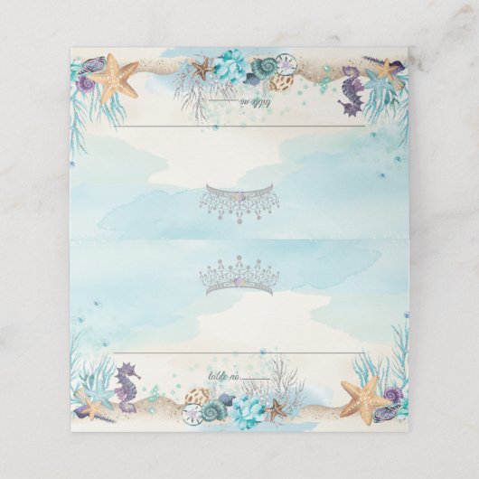 Onder het Zee Beach Sweet 16 Quinceañera XV Plaatskaartje (Buitenkant ongevouwen)