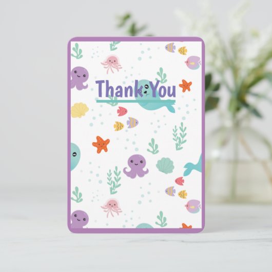 Onder het Zee Bedankkaart (Staand voorkant)