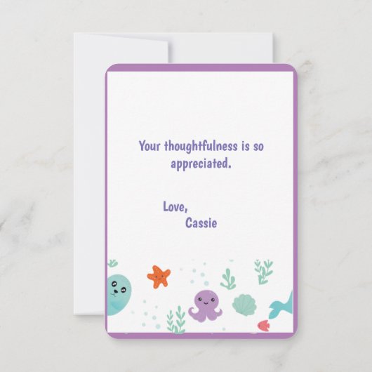 Onder het Zee Bedankkaart (Achterkant)