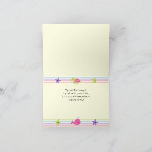 Onder het Zee bedankkaarten Bedankkaart (Binnen)