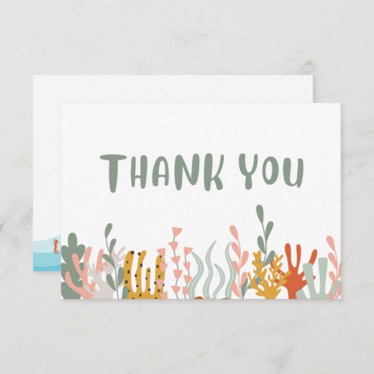 Onder het Zee bedankpas Bedankkaart (Voorkant / Achterkant)