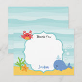 Onder het Zee bedankpas (jongens) Bedankkaart (Voorkant / Achterkant)