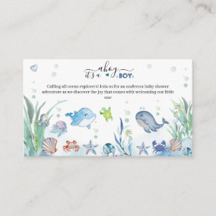 Onder het zee bevindt zich een jongen oceaandieren informatiekaartje