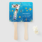 Onder het Zee Big 7th Birthday Photo Collage Handwaaier (Voorkant en achterkant)