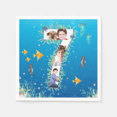 Onder het Zee Big 7th Birthday Photo Collage Servet (Voorkant)