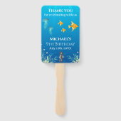 Onder het Zee Big 9th Birthday Photo Collage Handwaaier (Achterkant)