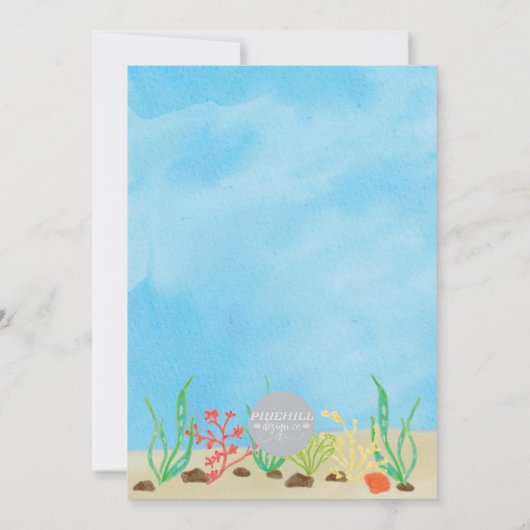 Onder het Zee Birthday Bash Party Invitation Kaart (Achterkant)