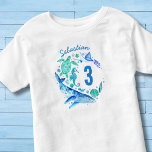 Onder het Zee Birthday Boy Waterverf Ocean Animal Kinder Shirts<br><div class="desc">Een ontwerp voor een onder het zee feest voor je verjaardagsjongen met handgeschilderde waterverf zeeen zoals een walvis,  schildpadden,  kwallen en zeeen! Bekijk het hele bijpassende party collectie.</div>