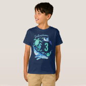 Onder het Zee Birthday Boy Waterverf Ocean Animal T-shirt (Voorkant volledig)