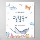 Onder het Zee Birthday Custom Sign, Zee Sign Poster (Voorkant)
