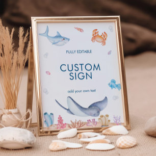 Onder het Zee Birthday Custom Sign, Zee Sign Poster