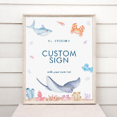 Onder het Zee Birthday Custom Sign, Zee Sign Poster