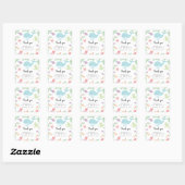 Onder het Zee "Birthday Cute Kawaii" Hartelijk dan Vierkante Sticker (Vel)