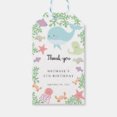 Onder het Zee 'Birthday Cute Pastel' Dank u wel Cadeaulabel (Voorkant)