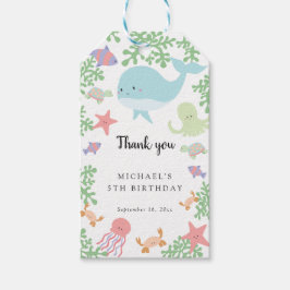 Onder het Zee 'Birthday Cute Pastel' Dank u wel Cadeaulabel