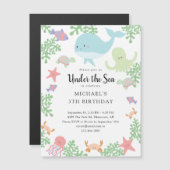 Onder het Zee "Birthday Cute Pastel Ocean Whale In (Voorkant / Achterkant)