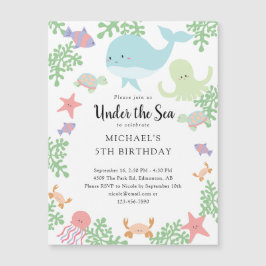 Onder het Zee "Birthday Cute Pastel Ocean Whale In