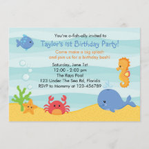 Onder het Zee Birthday Invitation (Boys)