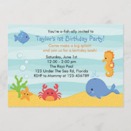 Onder het Zee Birthday Invitation (Boys) Kaart