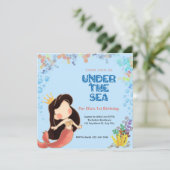 Onder het Zee Birthday Invitation Kaart (Staand voorkant)