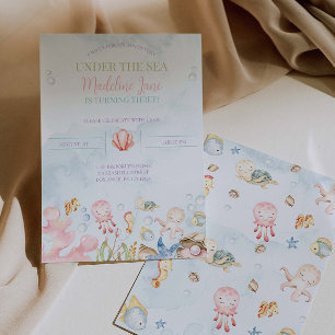 Onder het Zee Birthday Invitation Ocean Birthday Kaart