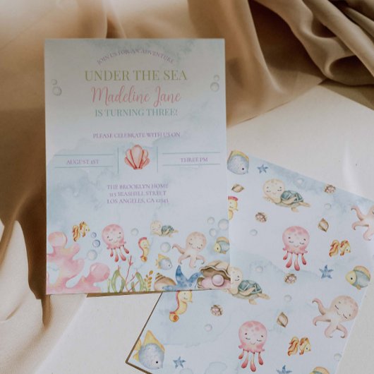 Onder het Zee Birthday Invitation Ocean Birthday Kaart